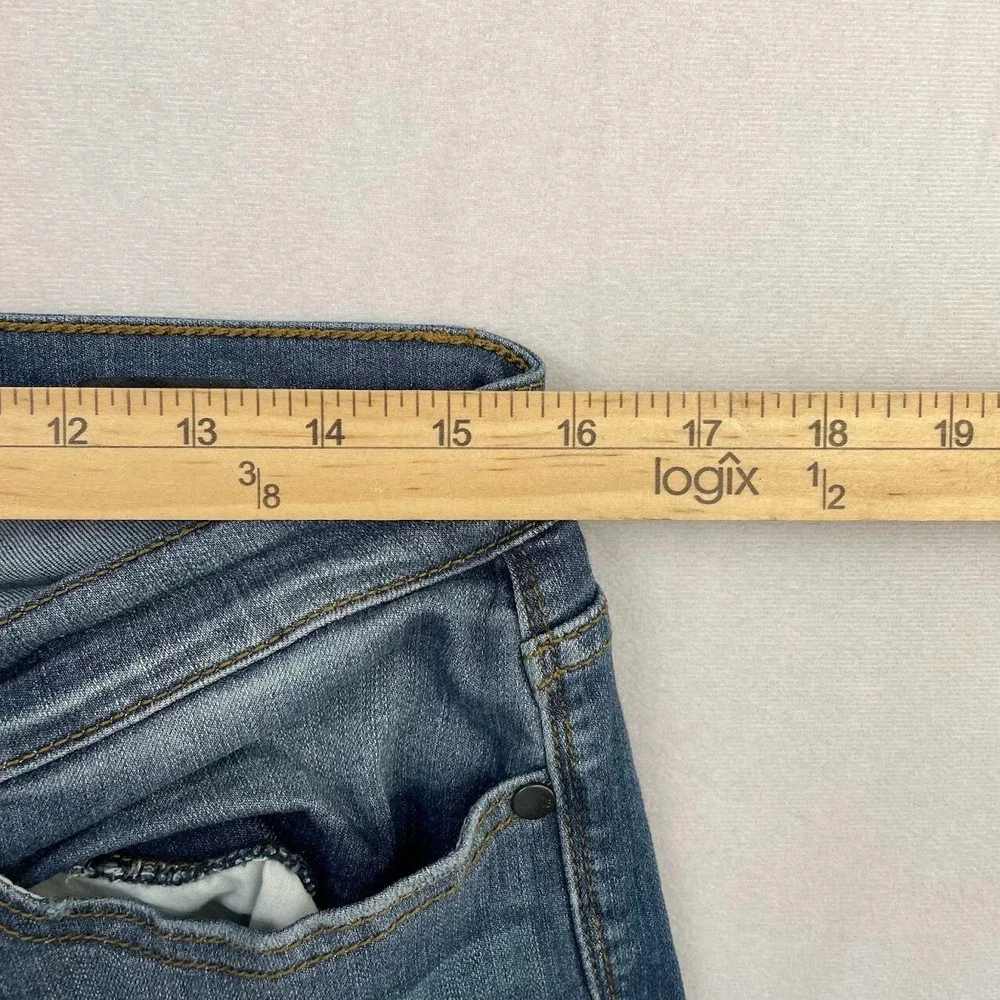 Judy Blue Jeans Womens Size 15/32 (32x27) Skinny Fit Patched Rip Stretch Raw Hem